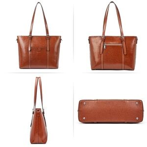 Vintage Tote - Carol Women Briefcase - Brown Leather Laptop Work Bag